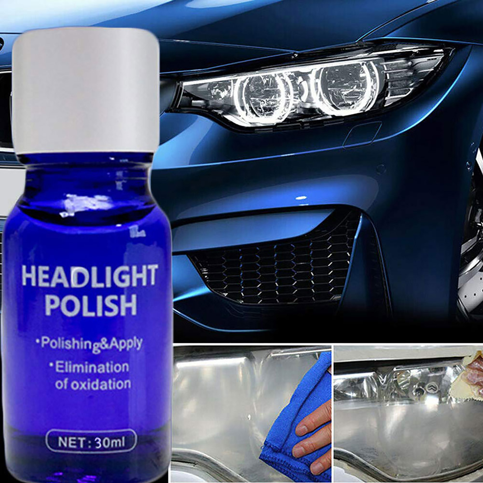 30ml Car Headlight Scratch Remover Cleaner Renewer Polish Restoration  Liquid 